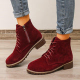 Chunky Heel Round Toe Martin Boots - WOMONA.COM