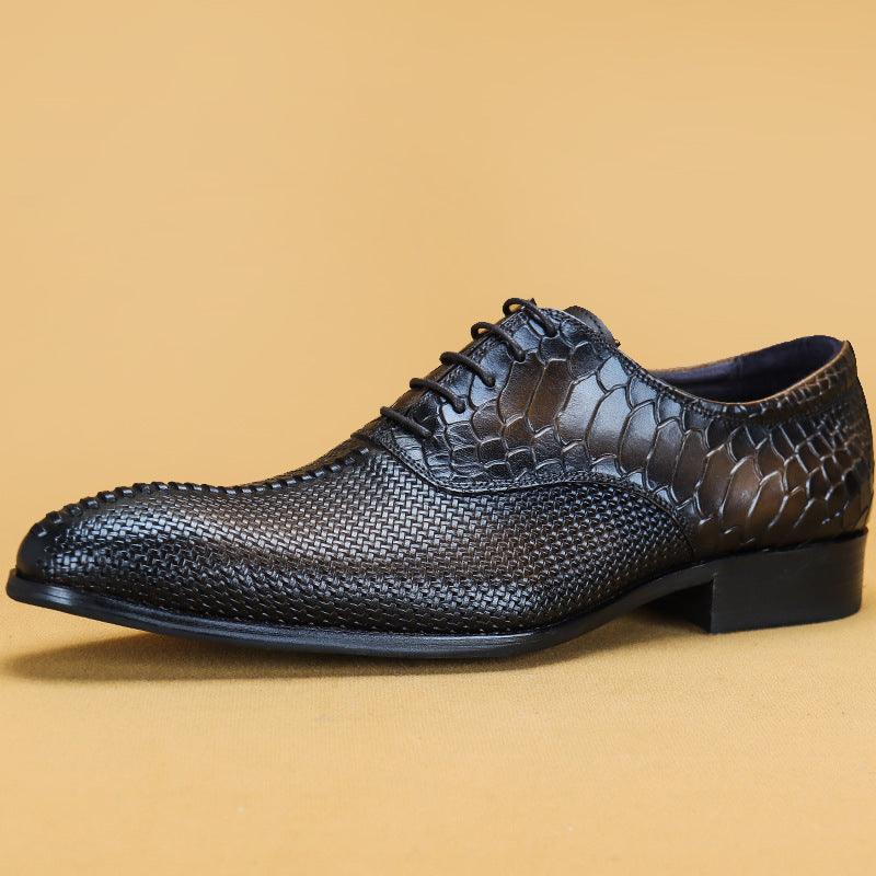 Leather Men's Top Layer Cowhide Formal Business Shoes - WOMONA.COM