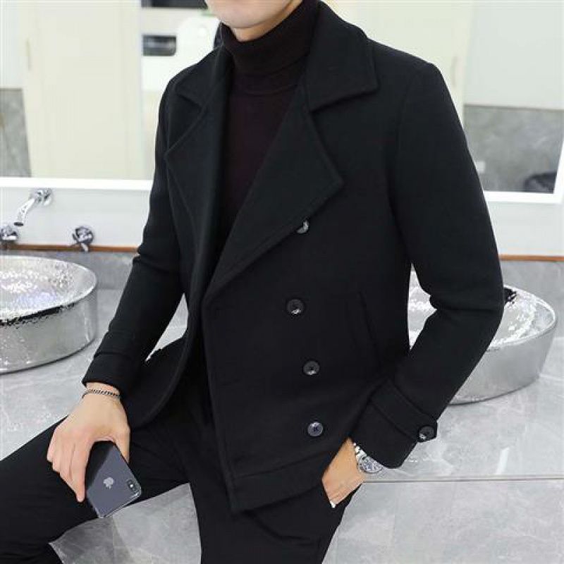 Casual woolen trench coat - WOMONA.COM