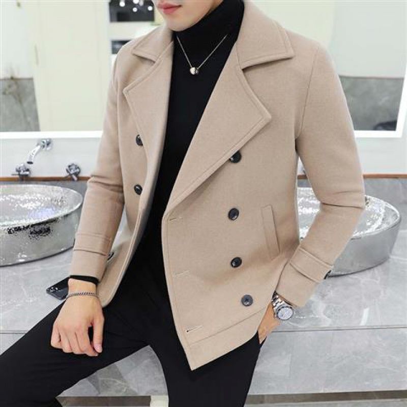 Casual woolen trench coat - WOMONA.COM