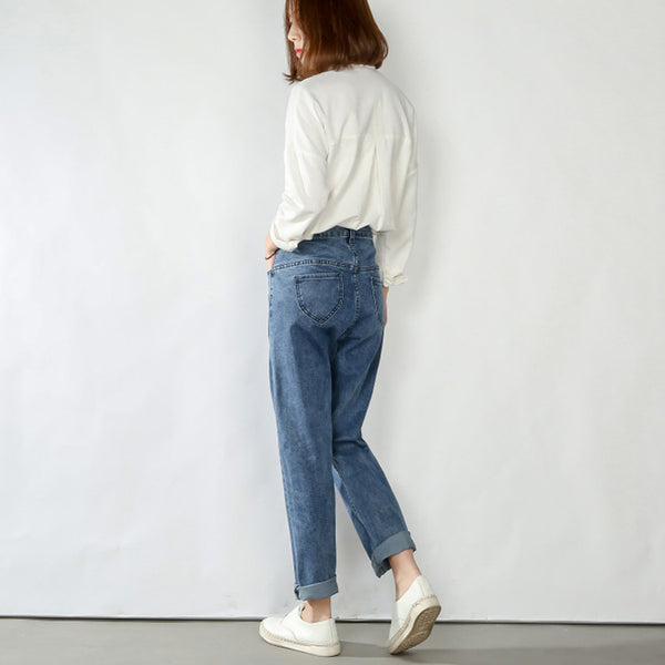 Plush thick plus size jeans - WOMONA.COM