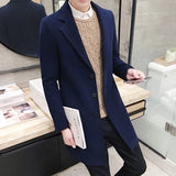 Slim-fit woolen men's trench coat - WOMONA.COM