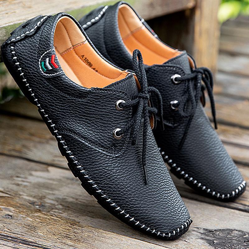 Business Casual Formal Wear British Leather Shoes Men - WOMONA.COM