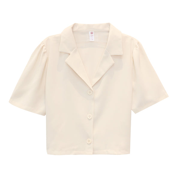 Collar Short-sleeved Shirt - WOMONA.COM