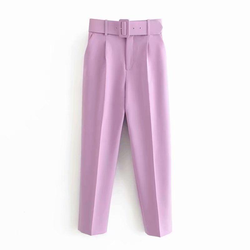Fashionable Long Pants With Belt - WOMONA.COM
