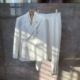 British Style White Blazer - WOMONA.COM