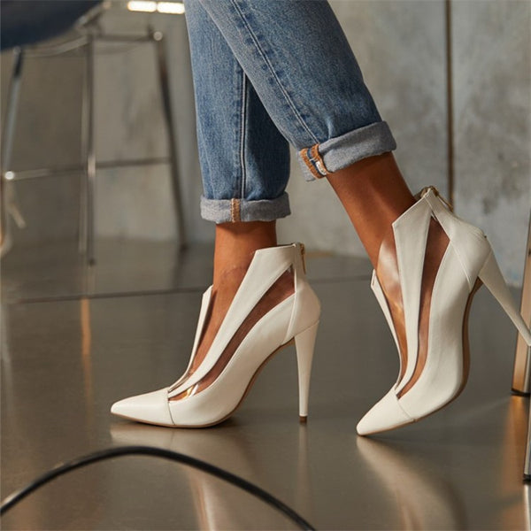 Pointed cutout sandals - WOMONA.COM