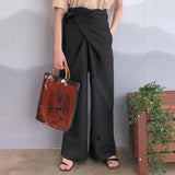 lace-up casual trousers - WOMONA.COM