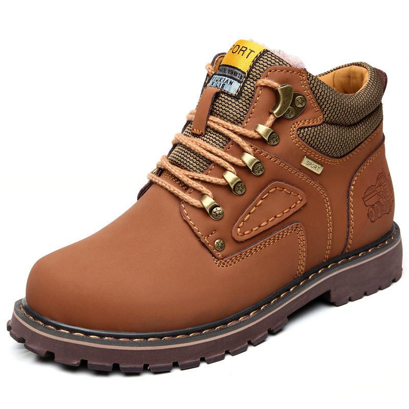 Men Lace Up Leather Tooling Shoes - WOMONA.COM