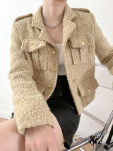 Casual Tweed Wool Jacket - WOMONA.COM