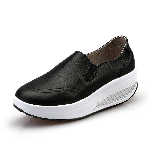 Leather White Shoes Women - WOMONA.COM