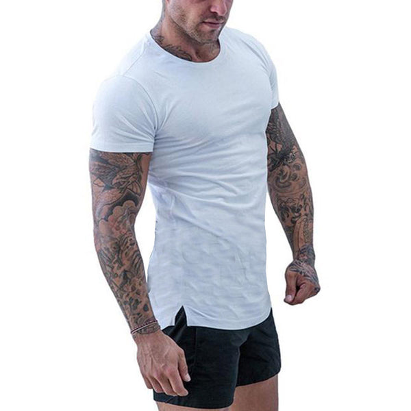 Round neck short sleeve T-shirt men - WOMONA.COM