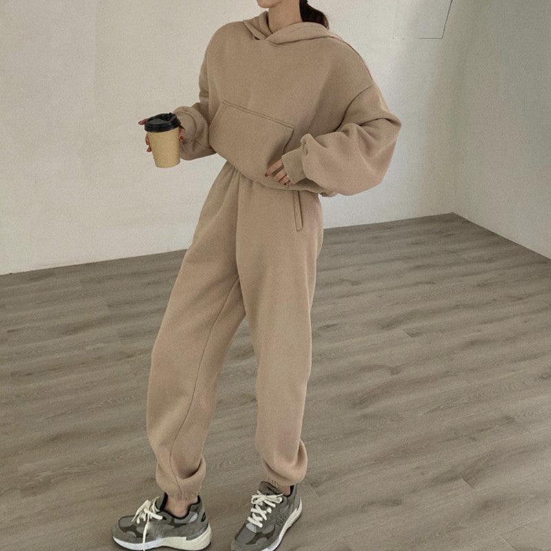 Plush Fleece Sports And Leisure Suit - WOMONA.COM