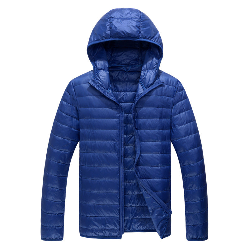 Mens Duck Down Hooded Jacket - WOMONA.COM