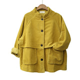 Long Sleeve Corduroy Jacket - WOMONA.COM