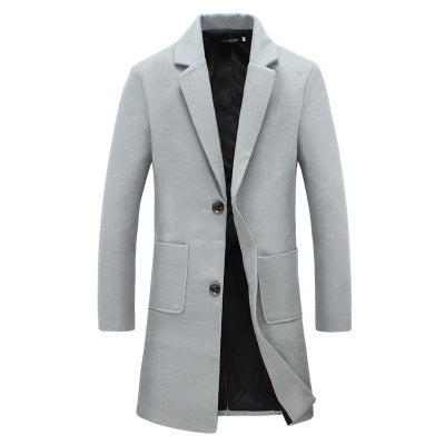 Slim Handsome Woolen Coat Men's - WOMONA.COM