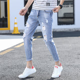 Trendy Slim Fit Ankle-length Jeans For Men - WOMONA.COM