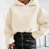 Furry Hooded Loose Coat - WOMONA.COM