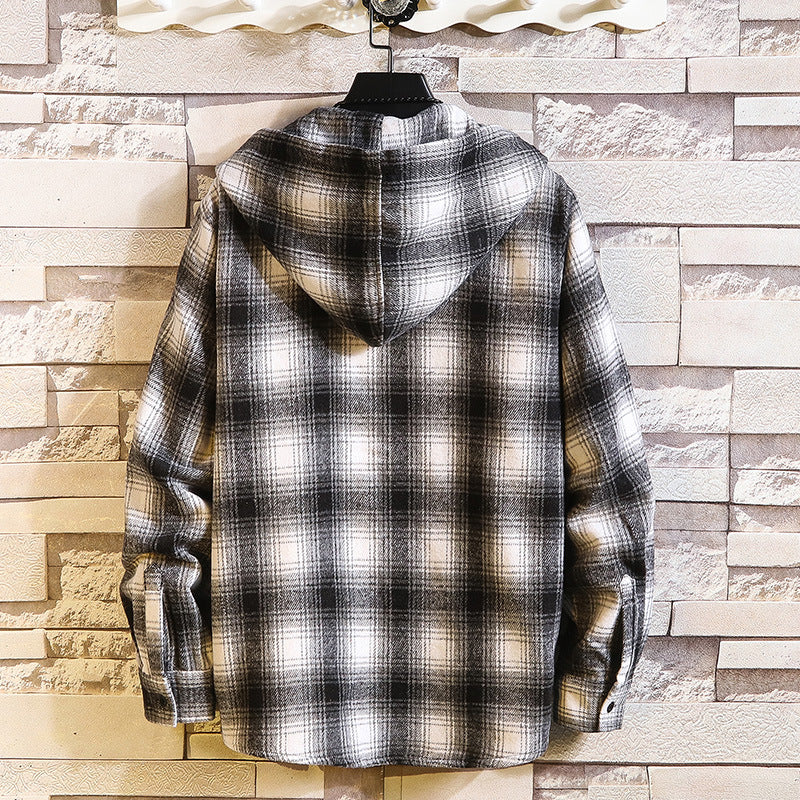 New Arrived Plaid Hoodie Sweatshirt Men - WOMONA.COM