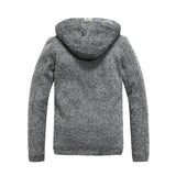 Men's Hooded And Velvet Warm Knitted Cardigan - WOMONA.COM