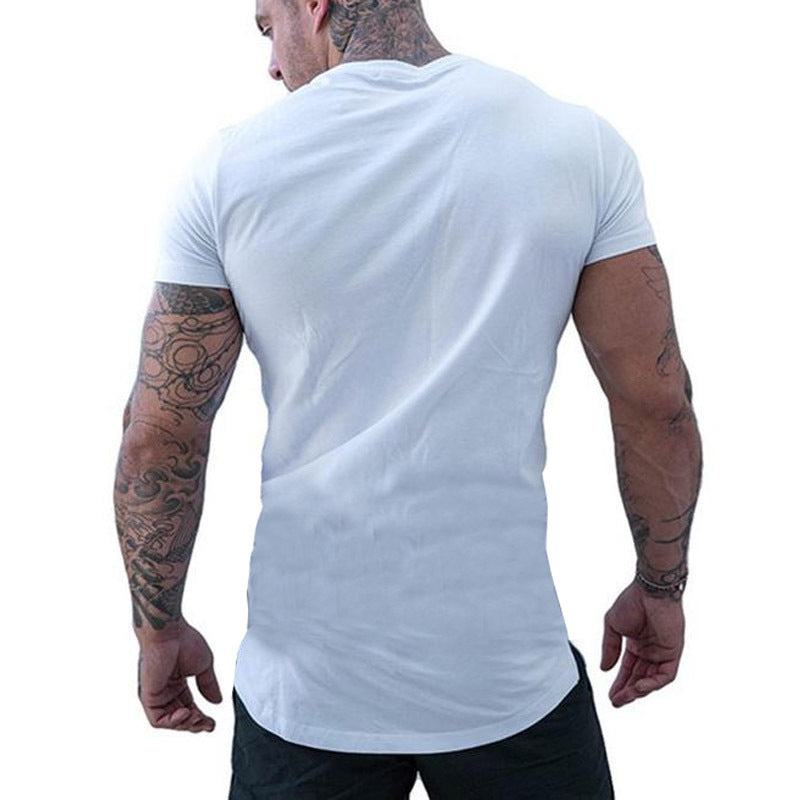 Round neck short sleeve T-shirt men - WOMONA.COM