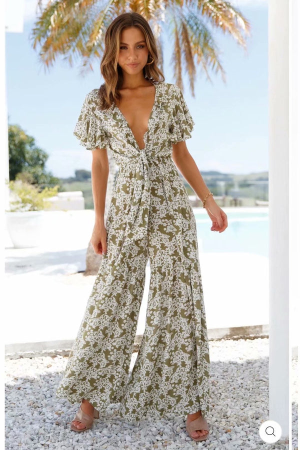 Printed Jumpsuit - WOMONA.COM