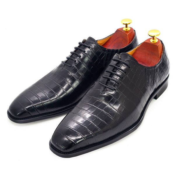 Pattern Leather Formal Business Shoes - WOMONA.COM