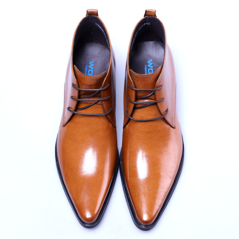 British Super Pointed Toe Business Formal Leather Shoes - WOMONA.COM