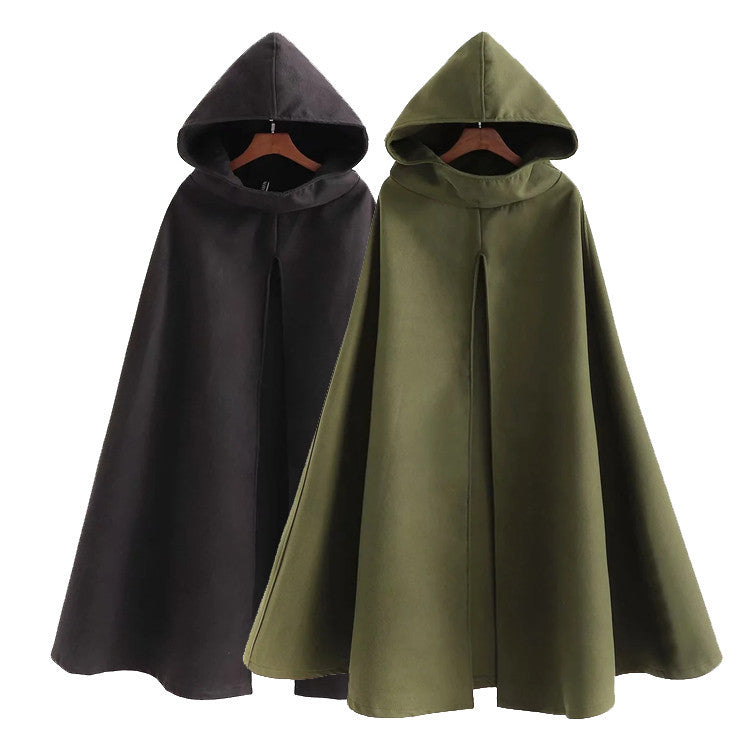 Mature Hooded Cloak Coat - WOMONA.COM