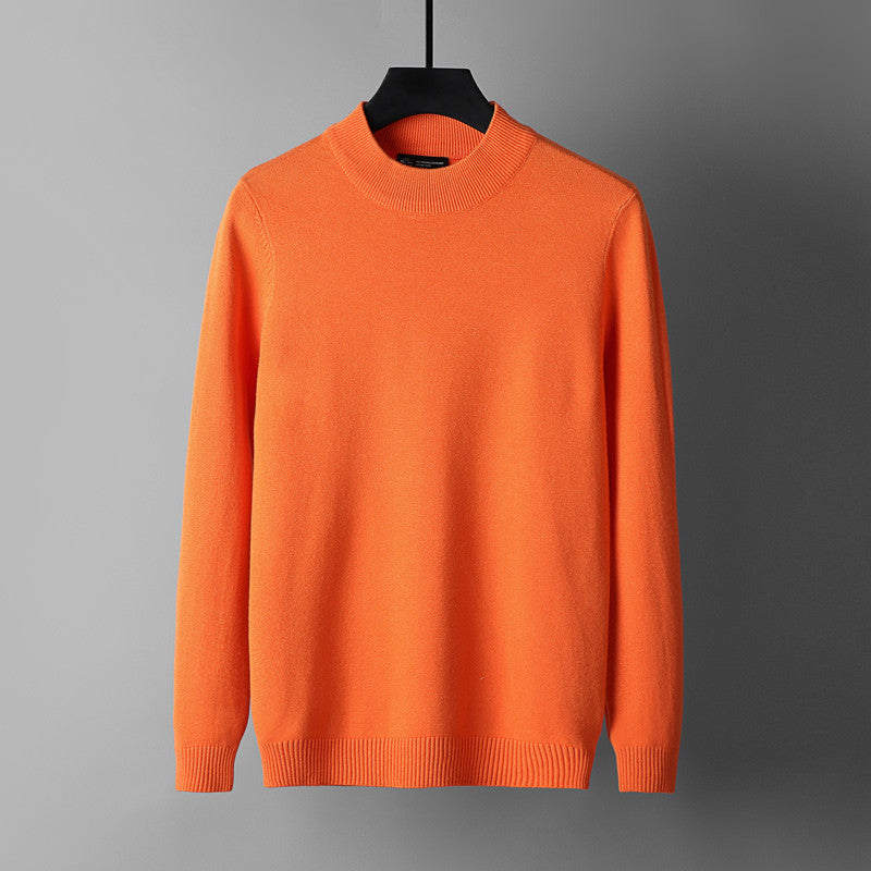 Casual Half High Neck Round Neck Sweater - WOMONA.COM