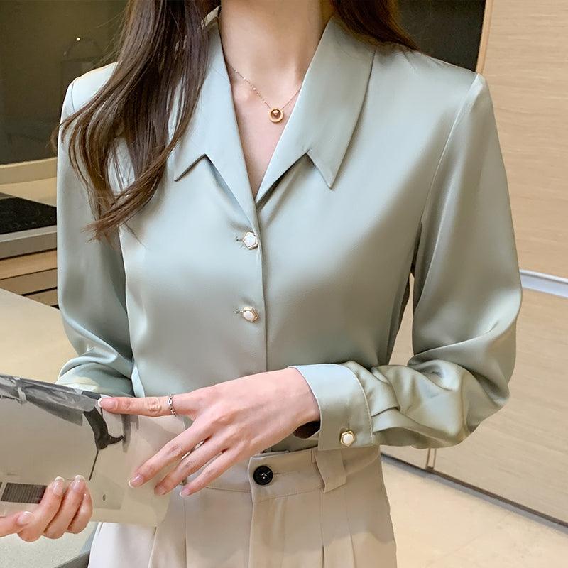 Mercerized High-end Shirt - WOMONA.COM