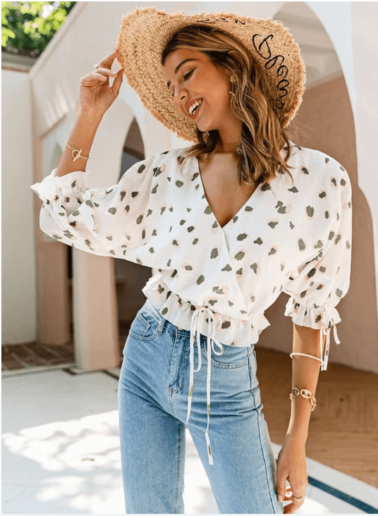 Ladies Vacation Waist Short Shirt - WOMONA.COM
