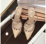 Stiletto Point Toe Rivet Sandals - WOMONA.COM