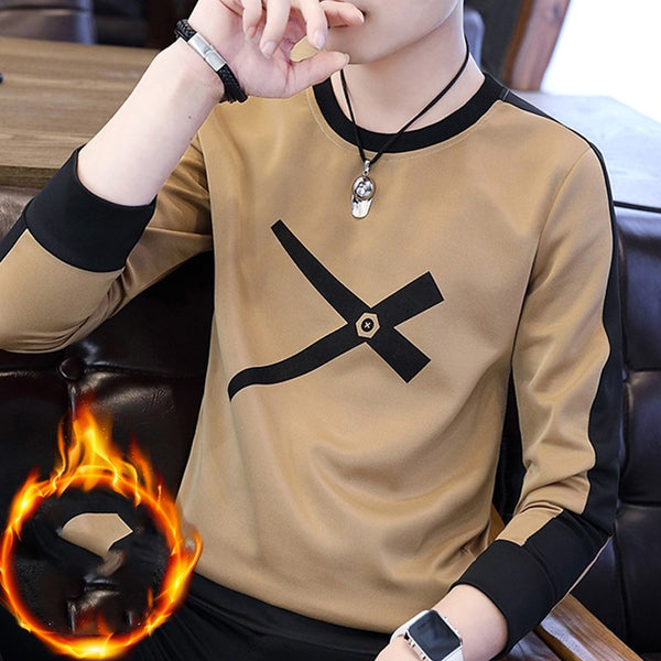 velvet thickening T-shirt men - WOMONA.COM