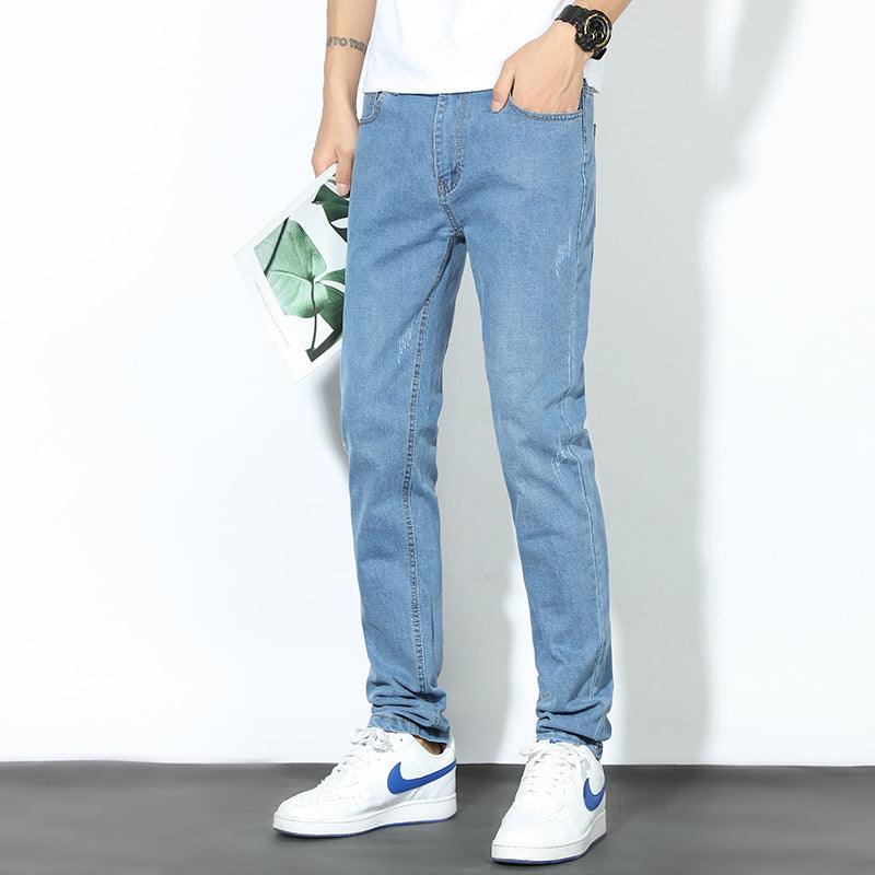 Men Jeans Slim Fit Pants Casual - WOMONA.COM