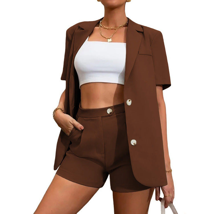 High Waist Shorts Suit women - WOMONA.COM