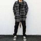 Plaid Padded Woolen Shirt Jacket - WOMONA.COM