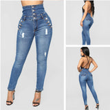 long pencil plus size women's jeans - WOMONA.COM