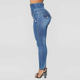 long pencil plus size women's jeans - WOMONA.COM