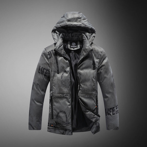 Men Winter Jacket With Velvet Pattern - WOMONA.COM