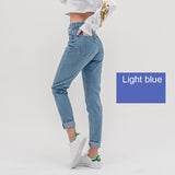 High Waist Plus Size Boyfriend Jeans for Women mom jeans - WOMONA.COM