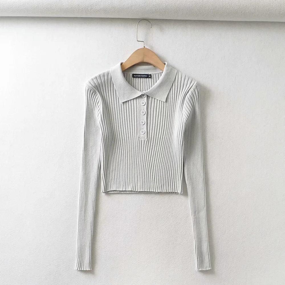 short long-sleeved sweater - WOMONA.COM