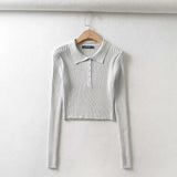 short long-sleeved sweater - WOMONA.COM