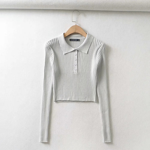 short long-sleeved sweater - WOMONA.COM