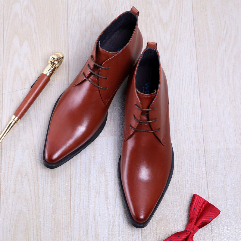 British Super Pointed Toe Business Formal Leather Shoes - WOMONA.COM