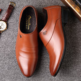 Summer Breathable Men's British Leather Shoes - WOMONA.COM