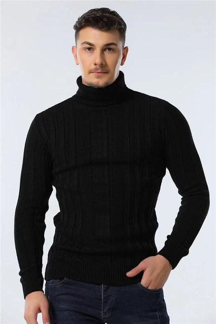 Men's Casual Warm Striped Sweater - WOMONA.COM