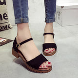 One-button buckle sandals - WOMONA.COM