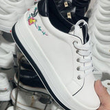 Flowers Embroidery Sneakers For Women - WOMONA.COM