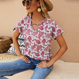 Short-sleeved Shirt Top - WOMONA.COM